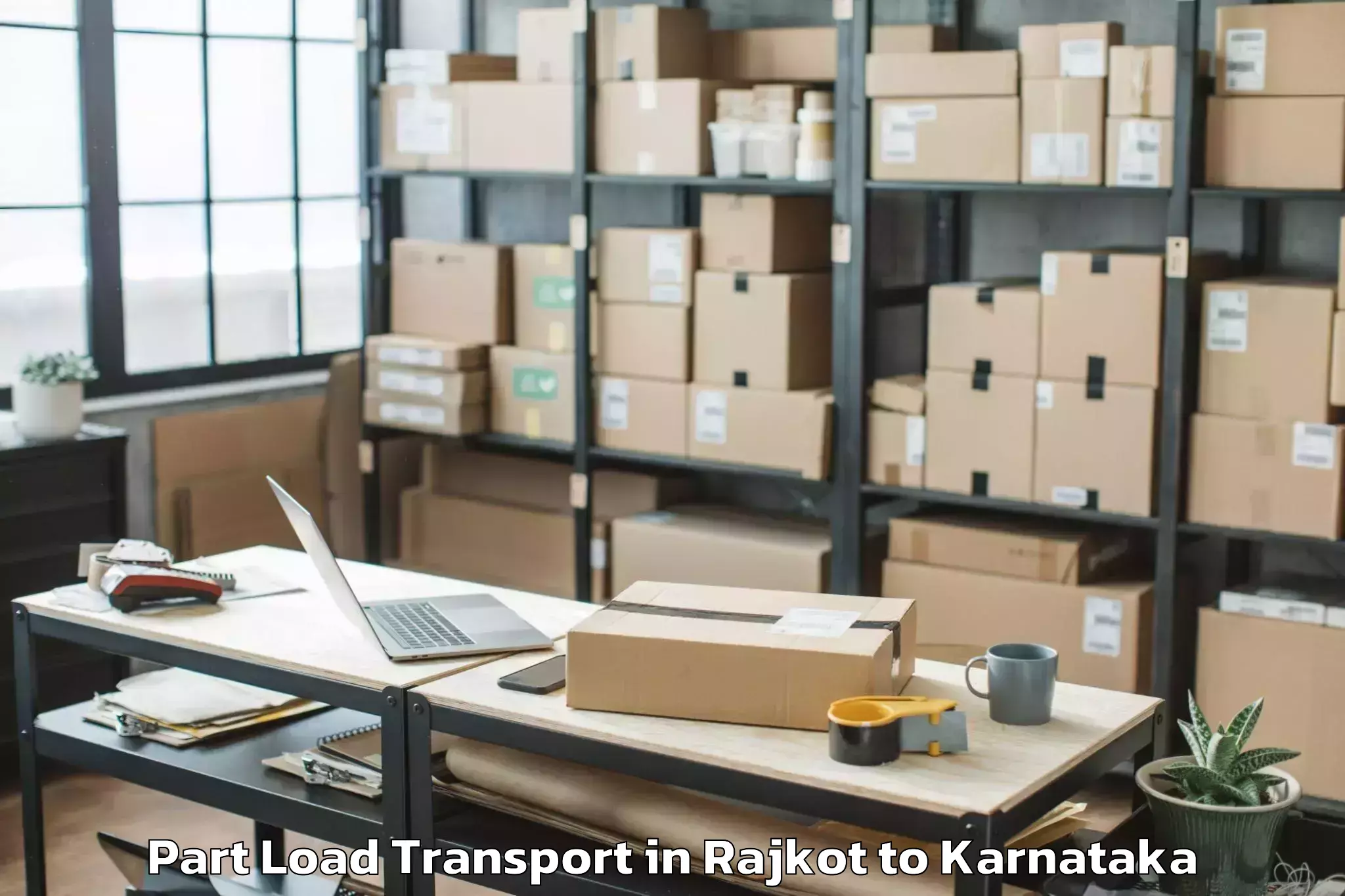 Book Rajkot to Karnataka Veterinary Animal An Part Load Transport Online